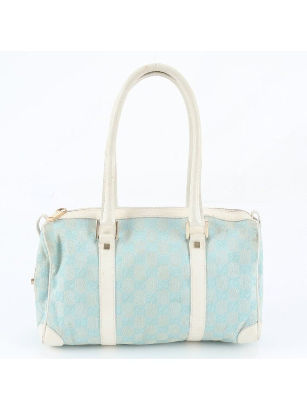 Gucci GG Canvas Mini Boston Leather Handbag Tote